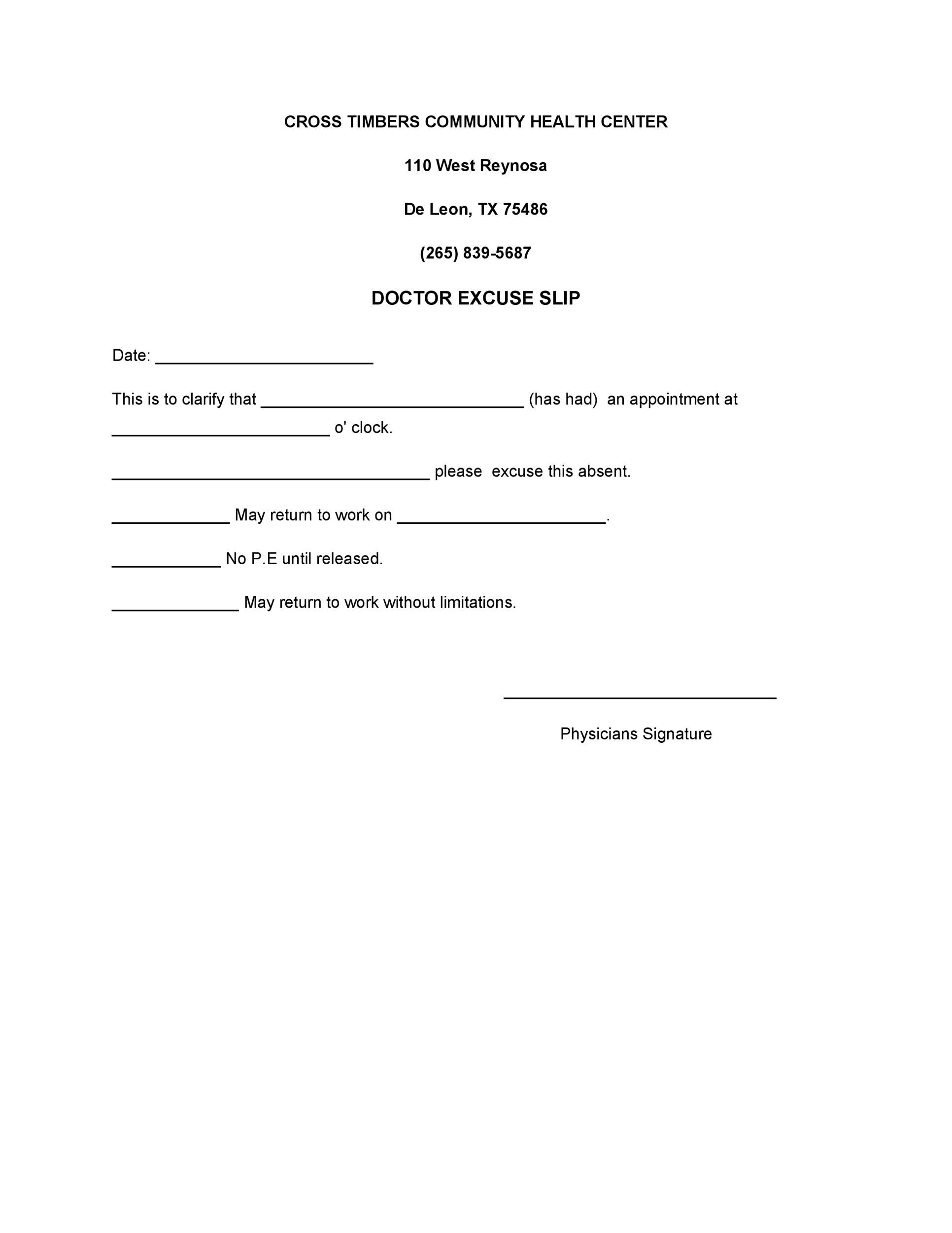 Hospital Note Work Excuse Template Doctors Note Template Doctors